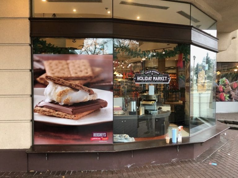 AutoTrim & Signs’s Drytac window graphics promise warm treats in cold weather